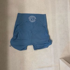 Gym shark retro shorts, with a side scrunch
